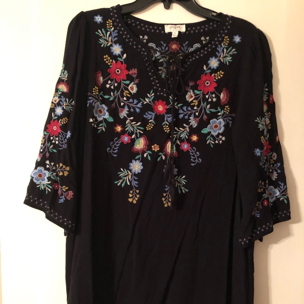 Umgee Black Floral Top